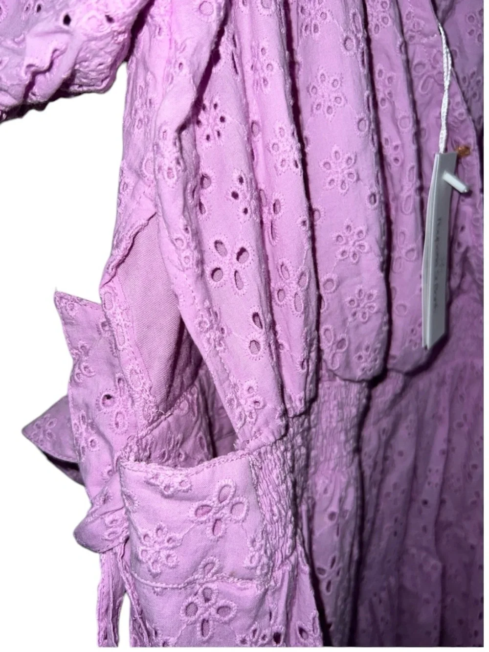 Poupette St. Barth Chantal Lilac Eyelet Mini Dress Size 12